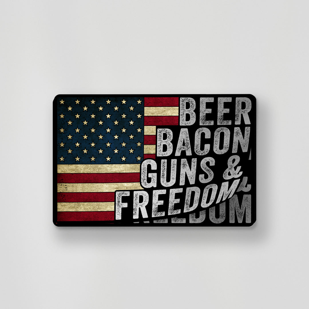Beer Bacon Guns Freedom Sticker